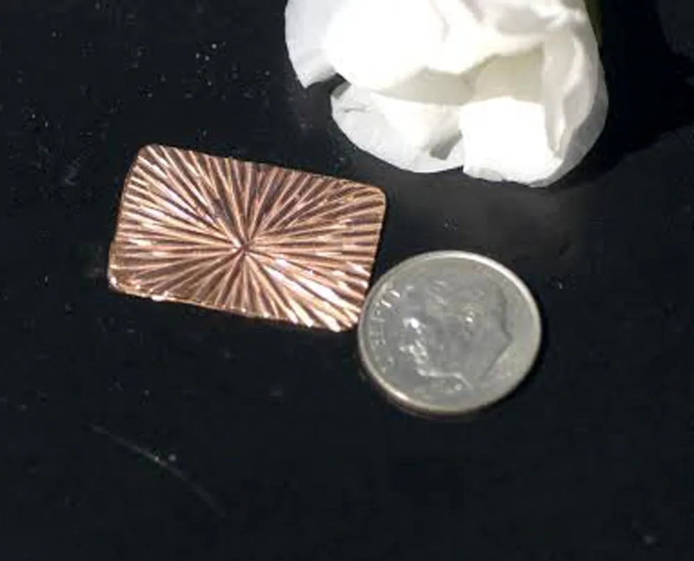 Radiating Sun Rectangle 25mmx16mm Blank Cutout Shape  for Enameling Stamping Texturing Blanks - Variety of Metals
