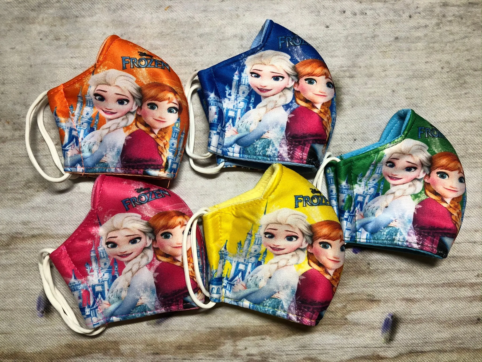 Red hair Elsa and Anna with beanies face masks for girls 2-5 years old