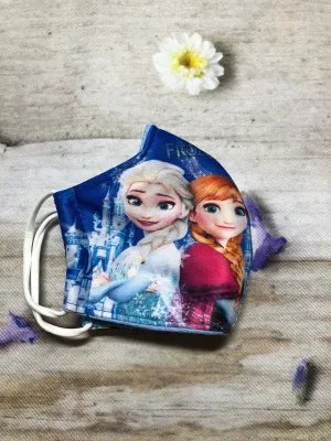 Red hair Elsa and Anna with beanies face masks for girls 2-5 years old