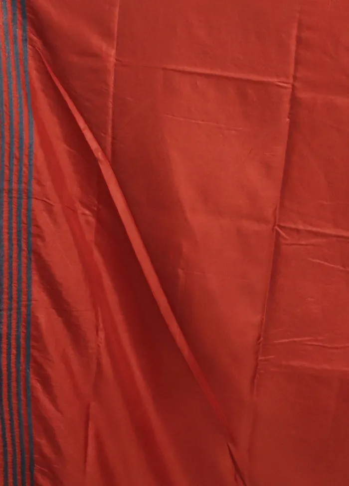 Red Kantha Stitch Silk Saree With Blouse Piece