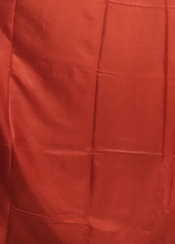 Red Kantha Stitch Silk Saree With Blouse Piece