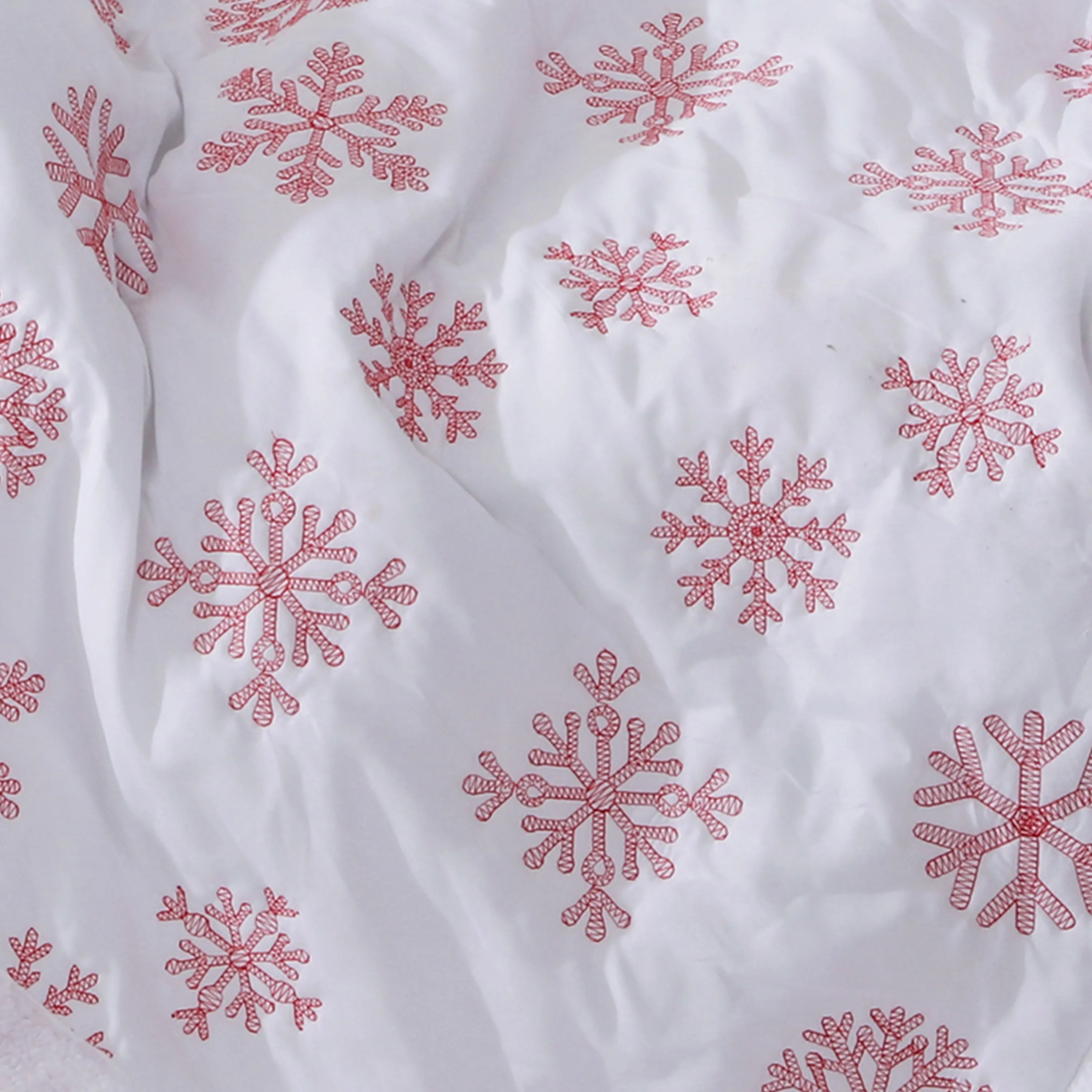 Red Snowflake Sherpa Throw