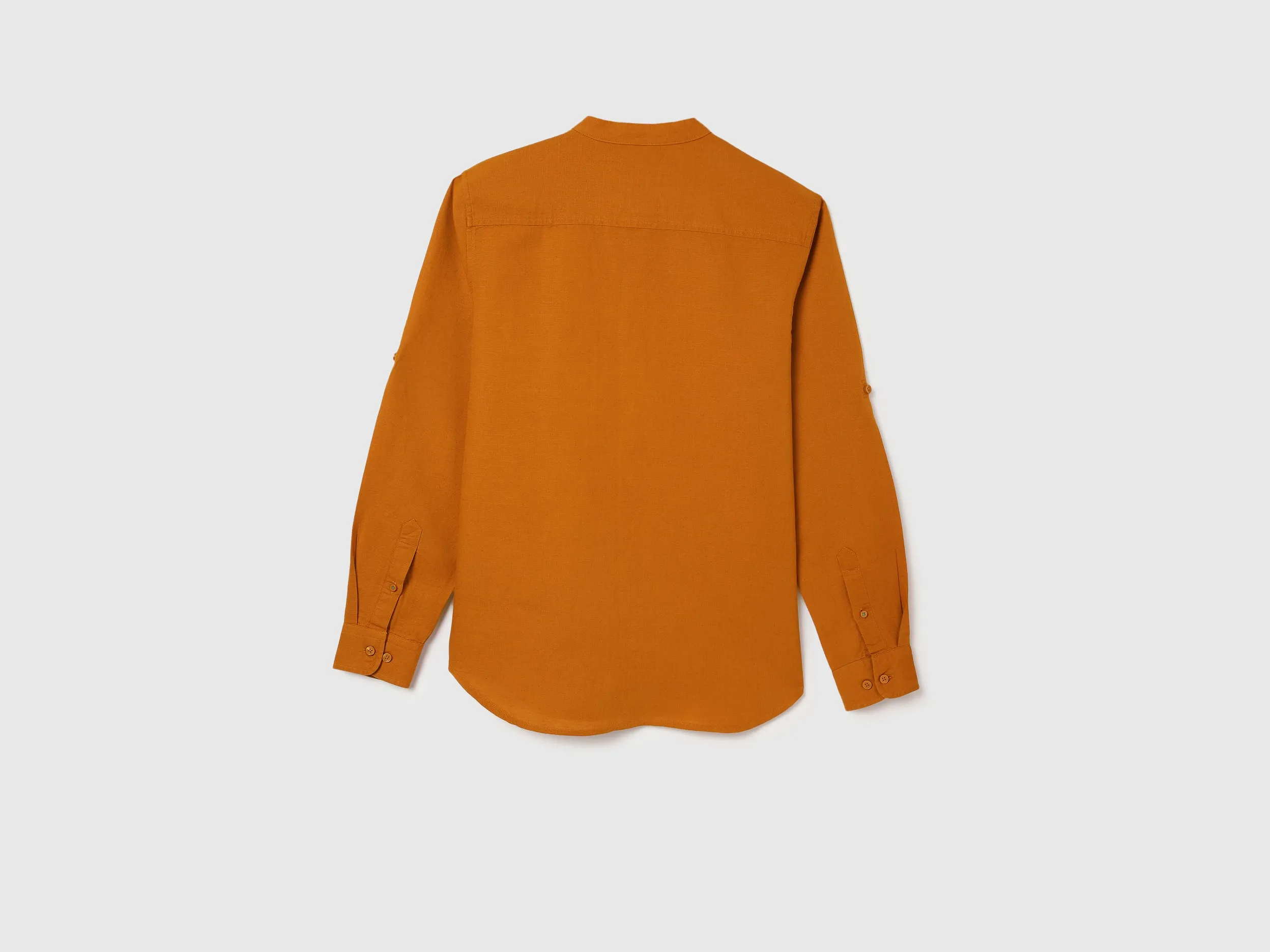 Regular Fit Mandarin Collar Solid Shirts