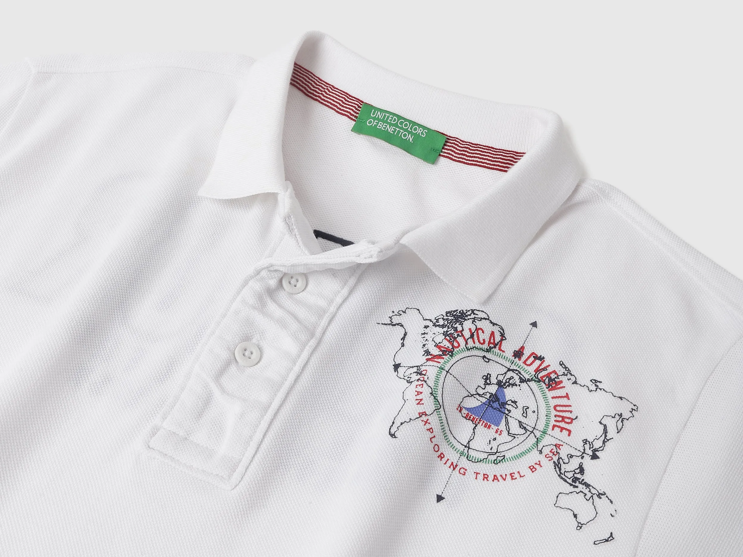 Regular Fit Polo Neck Applique Tshirt