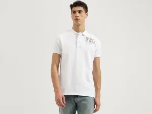 Regular Fit Polo Neck Applique Tshirt