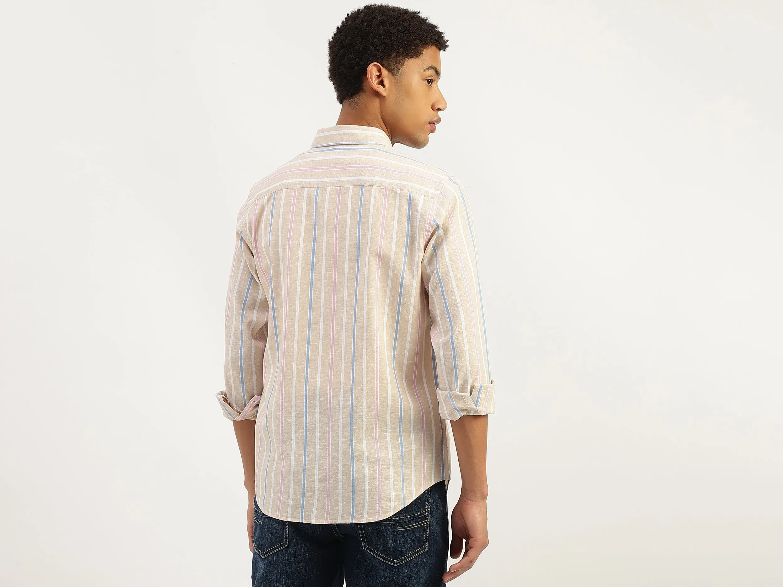 Regular Fit Spread Collar Checkered Shirt