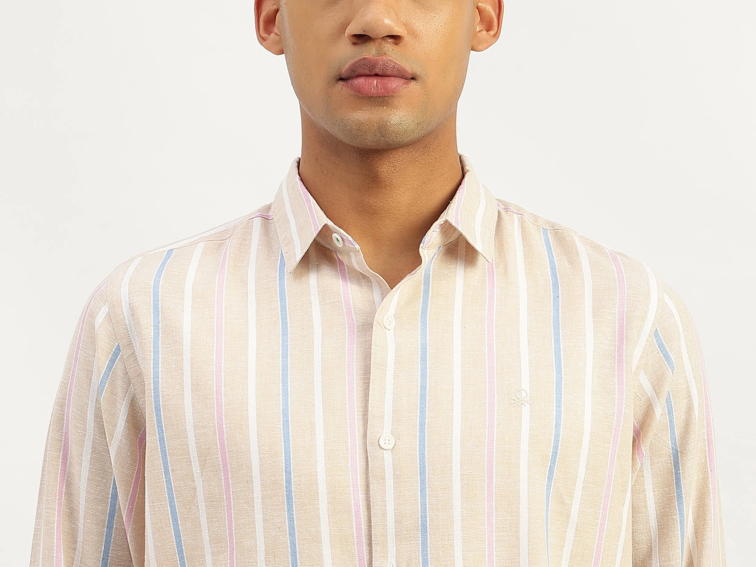 Regular Fit Spread Collar Checkered Shirt