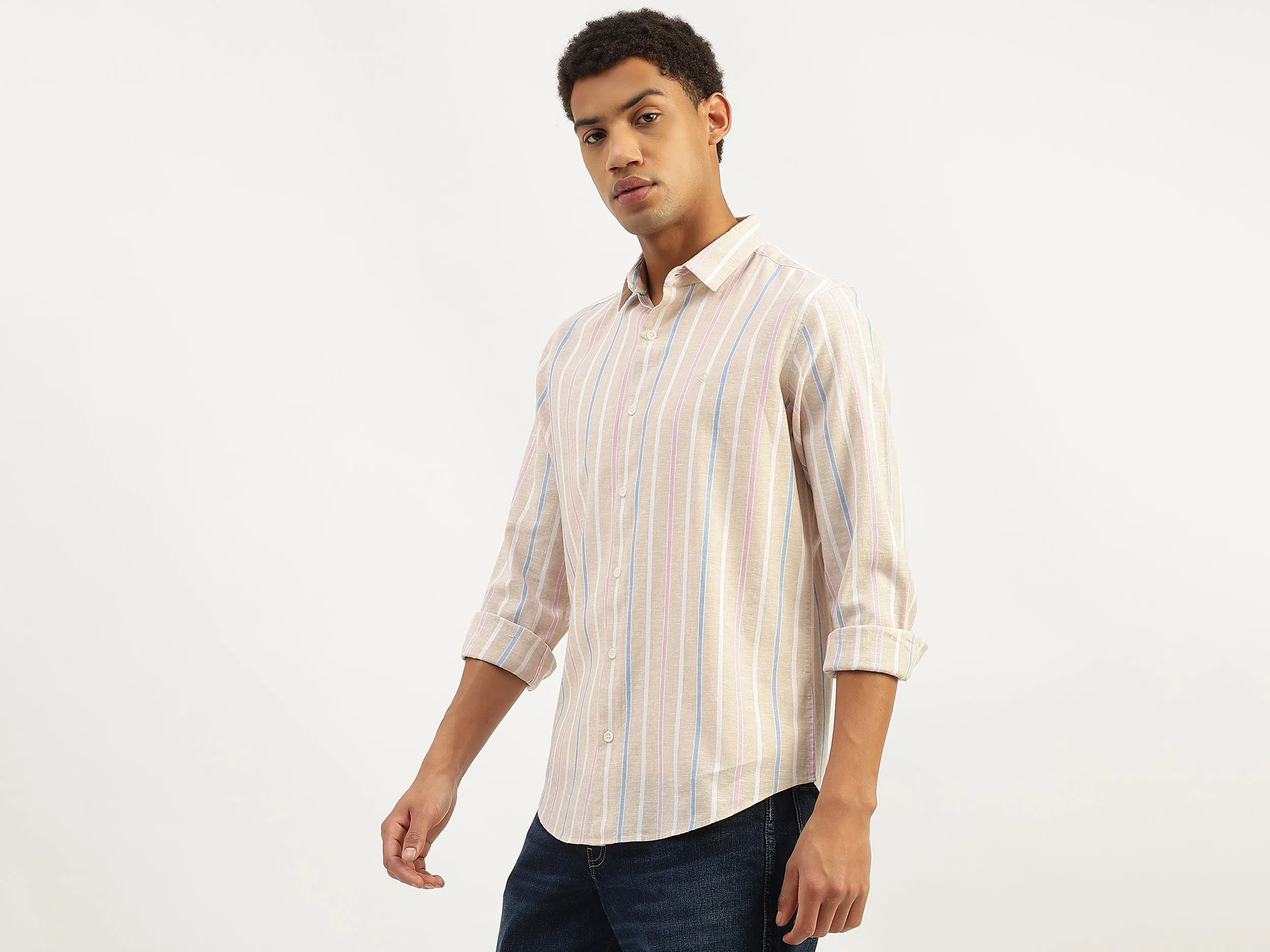 Regular Fit Spread Collar Checkered Shirt