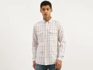 Regular Fit Spread Collar Checkered Shirt