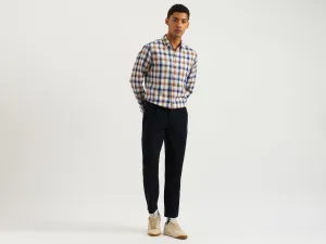 Regular Fit Spread Collar Checkered Shirt