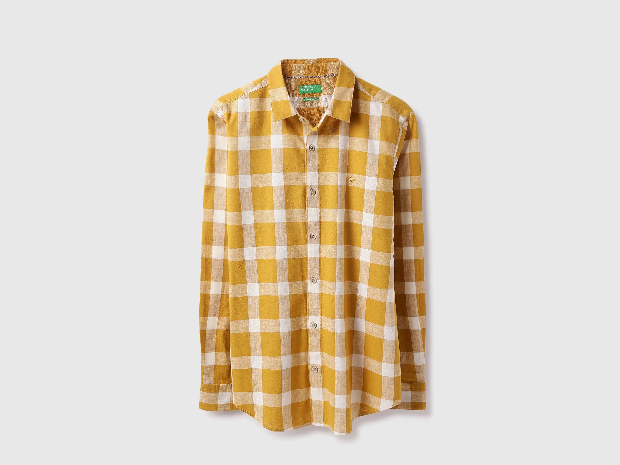 Regular Fit Spread Collar Checkered Shirt