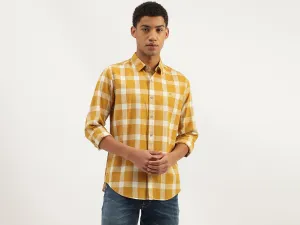 Regular Fit Spread Collar Checkered Shirt
