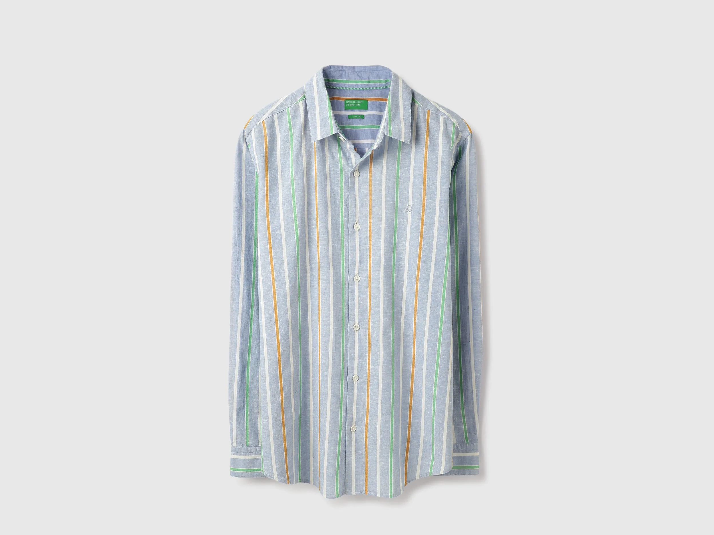 Regular Fit Spread Collar Funcolor Striped Shirt