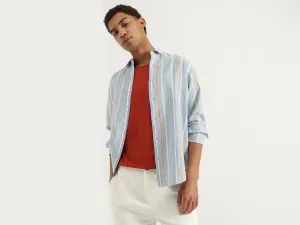 Regular Fit Spread Collar Funcolor Striped Shirt