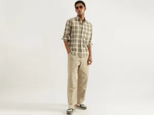 Regular Fit Spread Collar Gingham Checkered Shirt