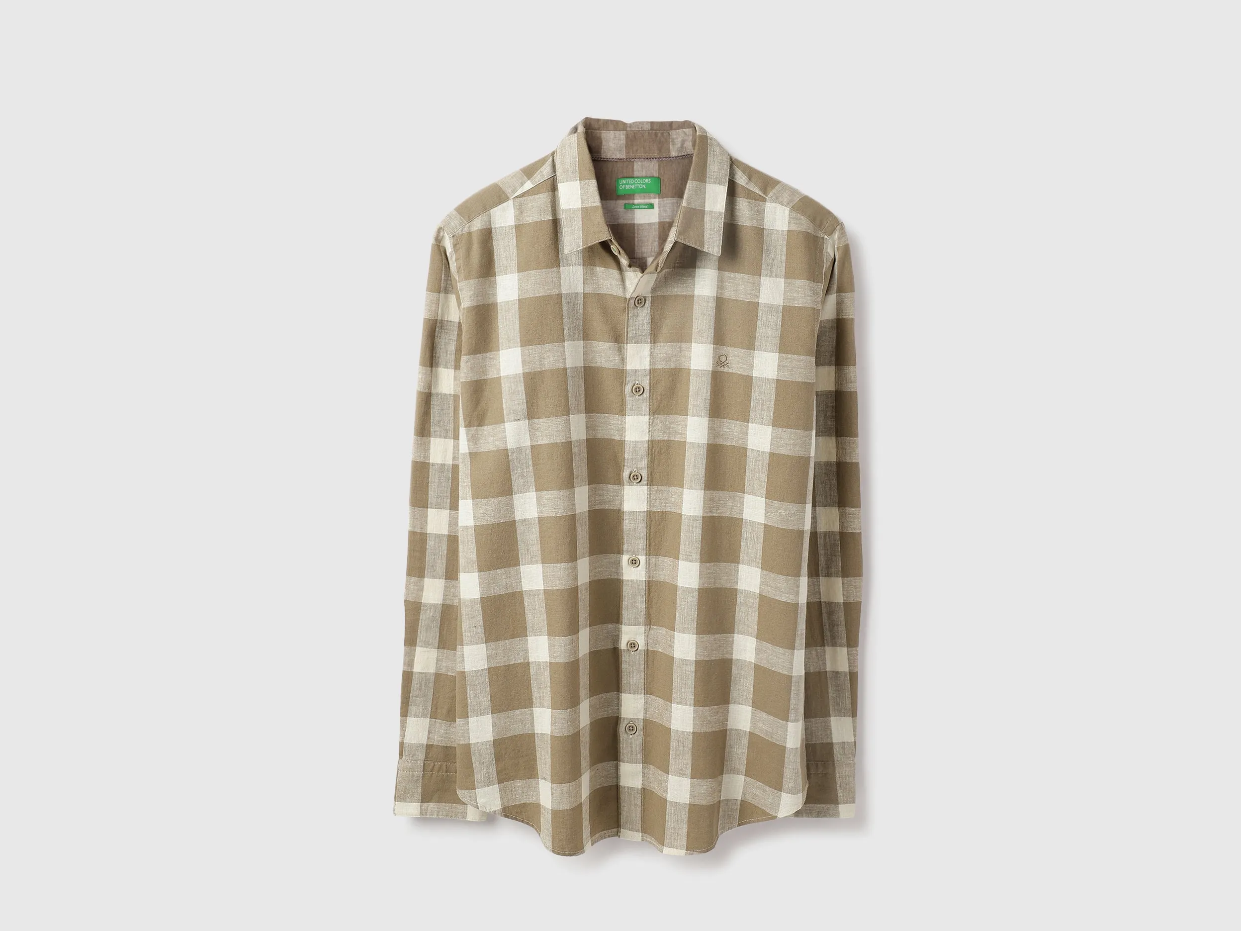 Regular Fit Spread Collar Gingham Checkered Shirt