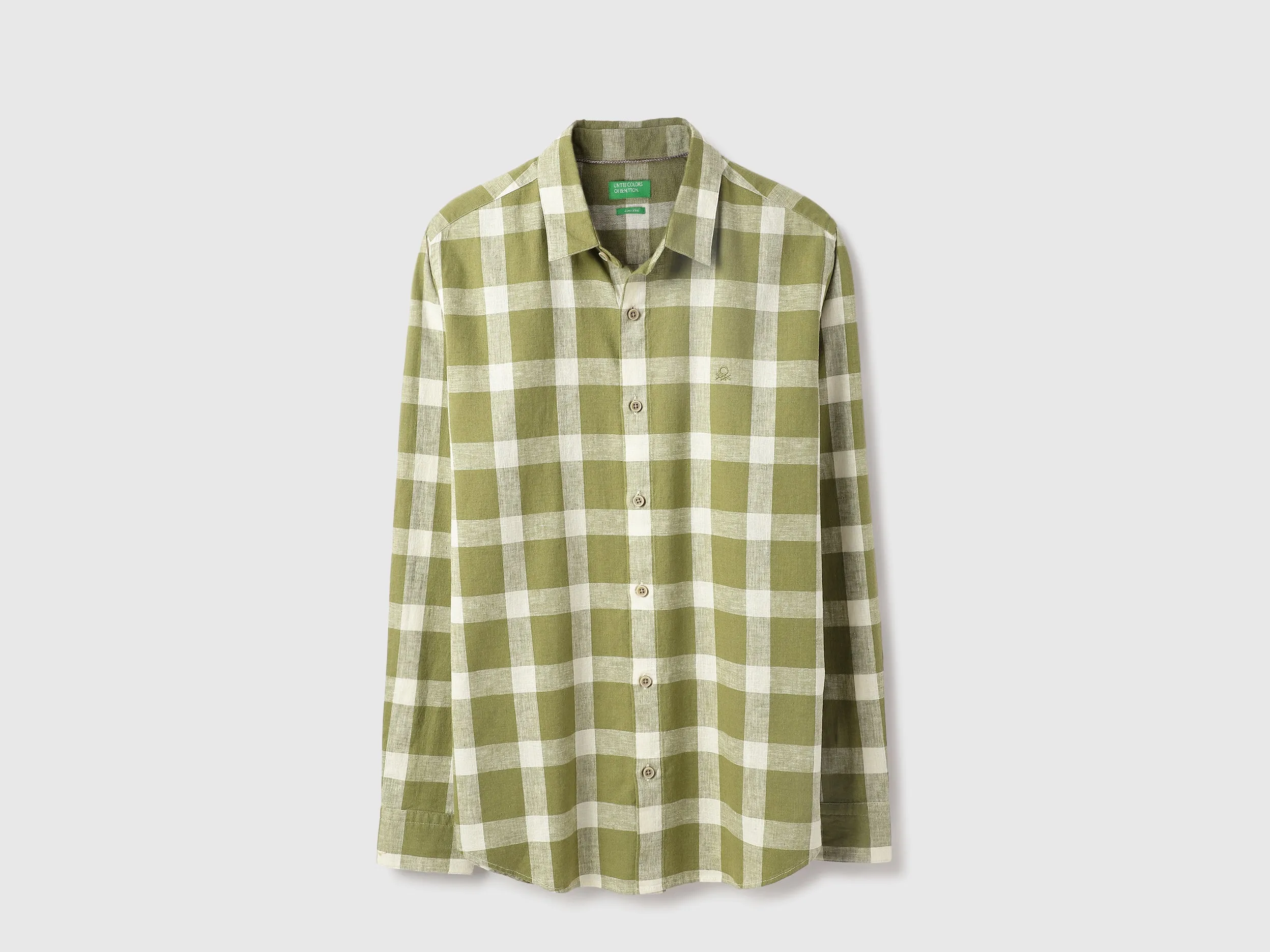 Regular Fit Spread Collar Gingham Checkered Shirt
