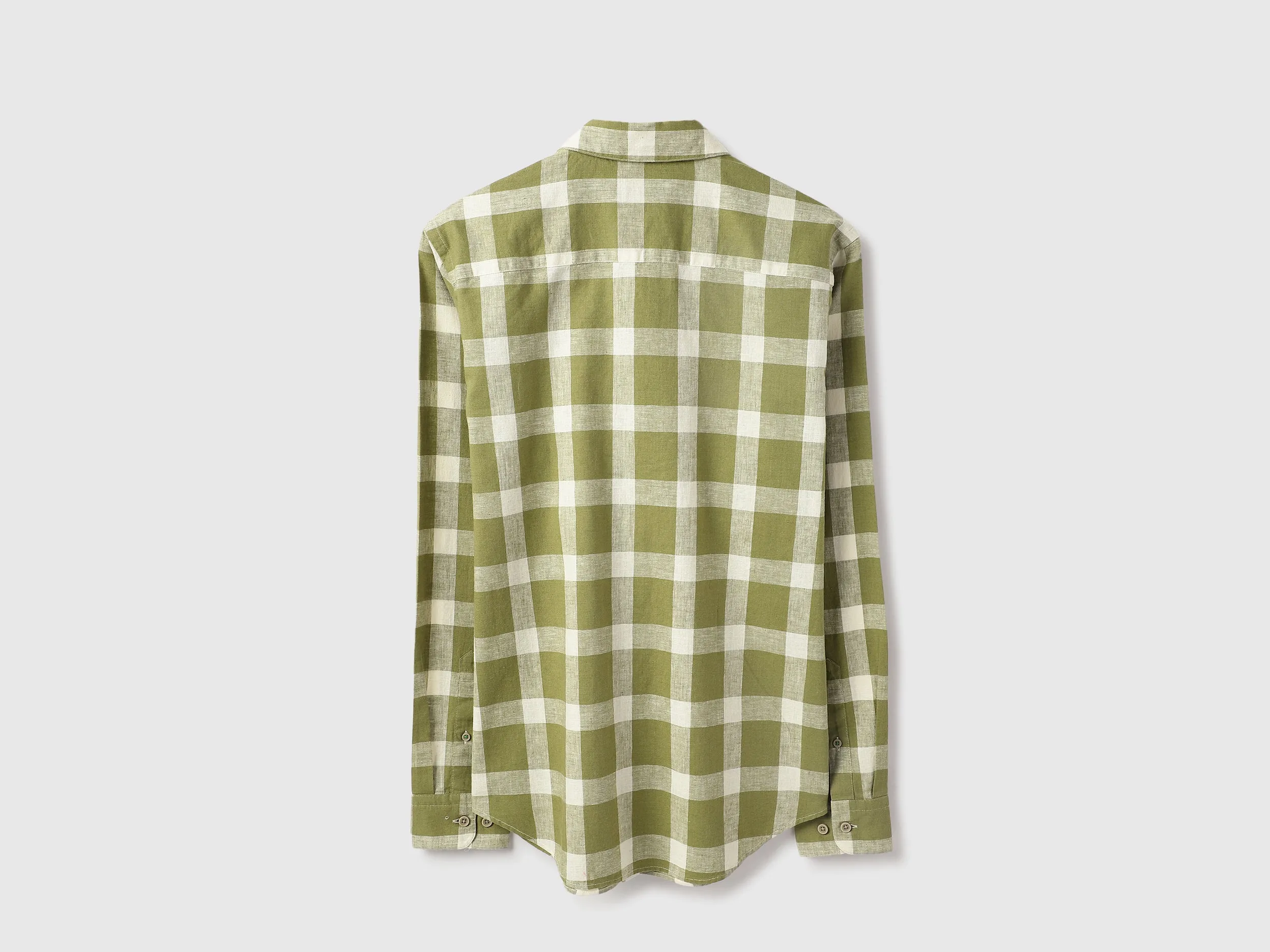 Regular Fit Spread Collar Gingham Checkered Shirt