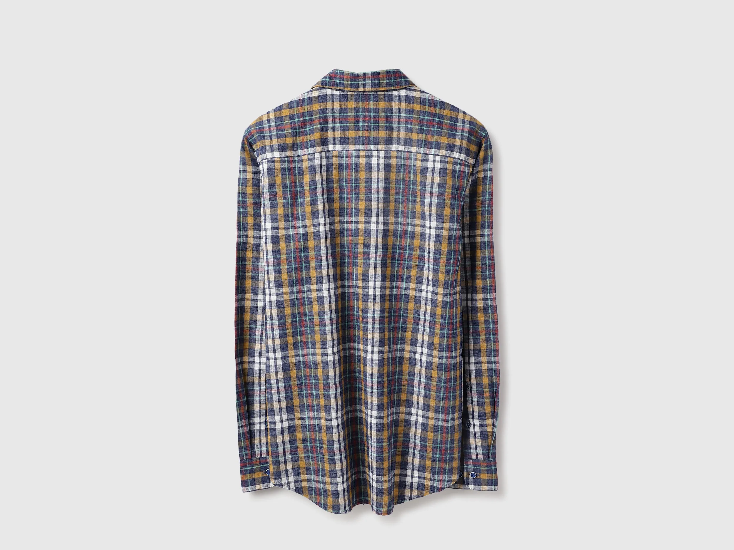 Regular Fit Spread Collar Plaid Checkered Shirt