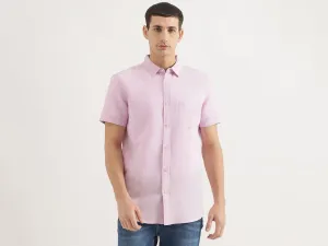 Regular Fit Spread Collar Solid Shirt