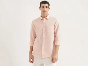 Regular Fit Spread Collar Solid Shirt