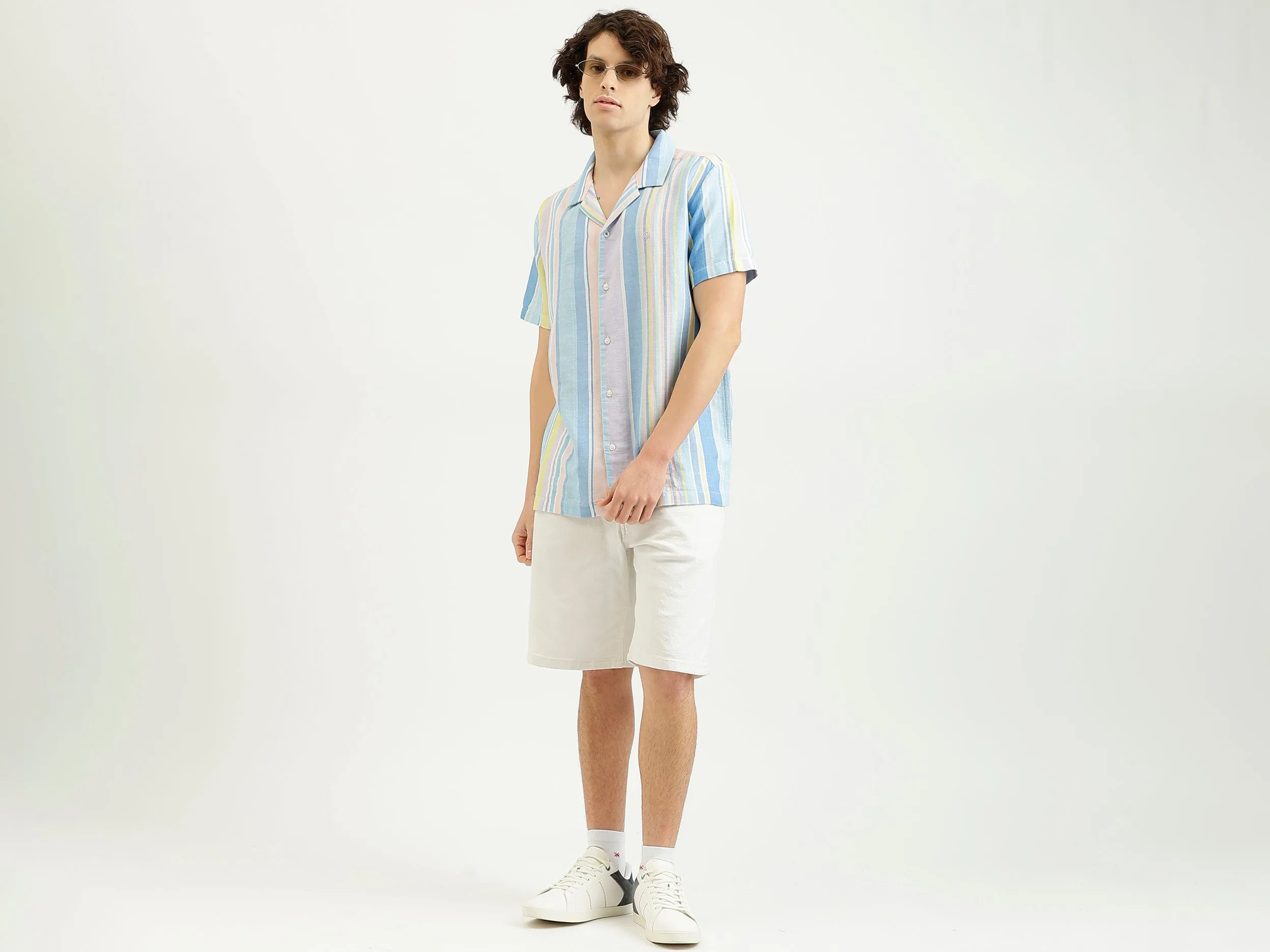 Regular Fit Spread Collar Striped Shirt