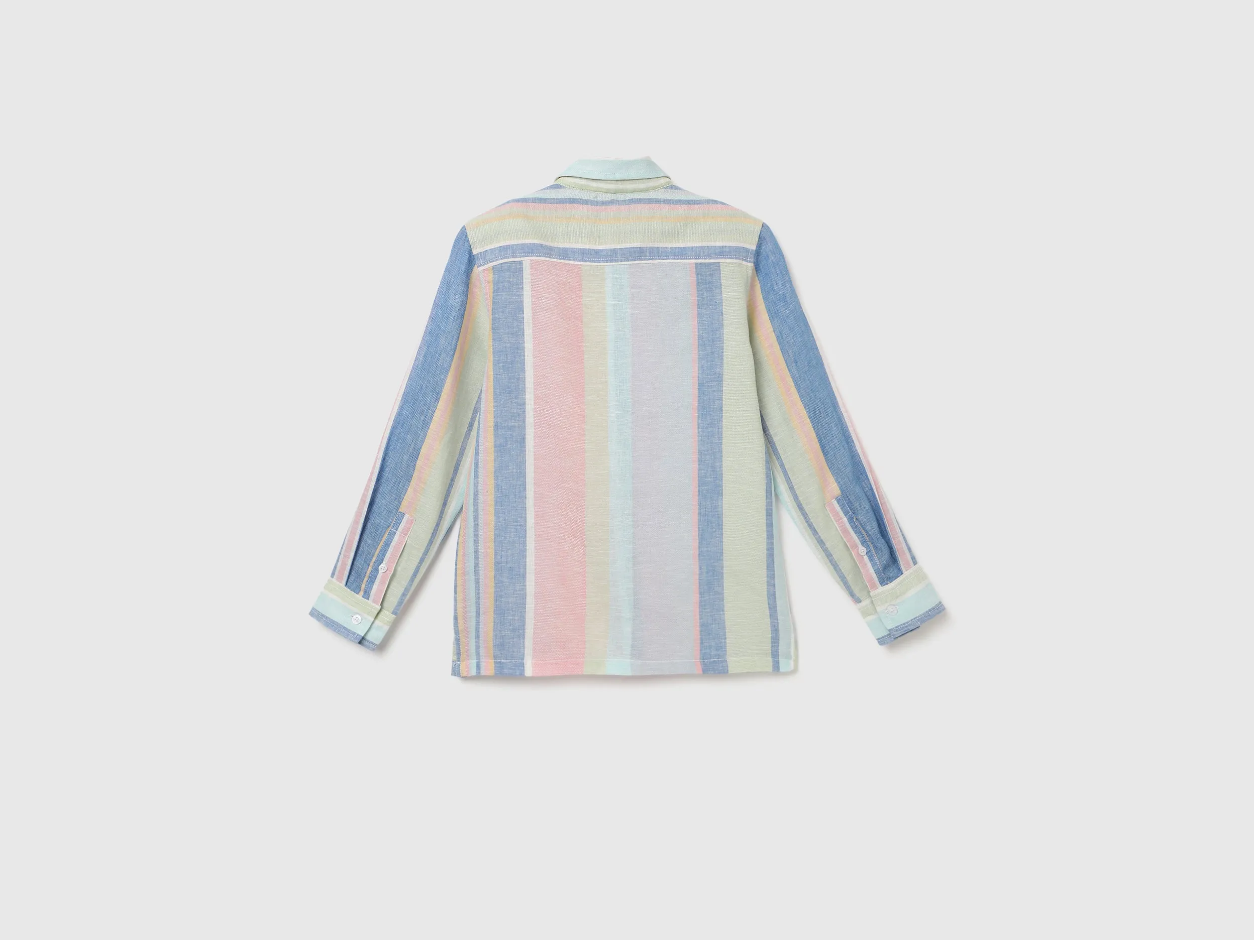 Regular Fit Spread Collar Striped Shirt