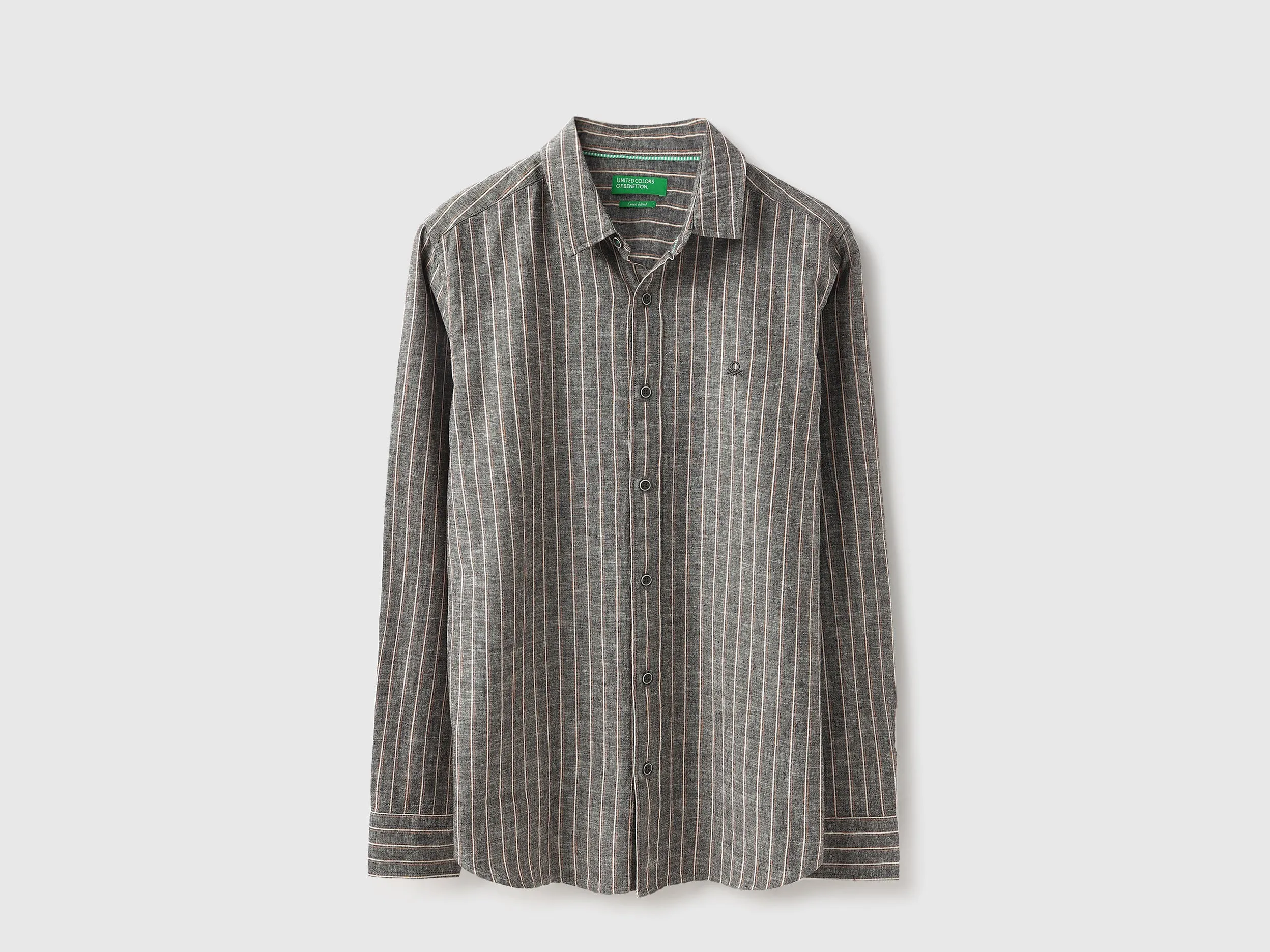 Regular Fit Spread Collar Vertical Striped Shirt