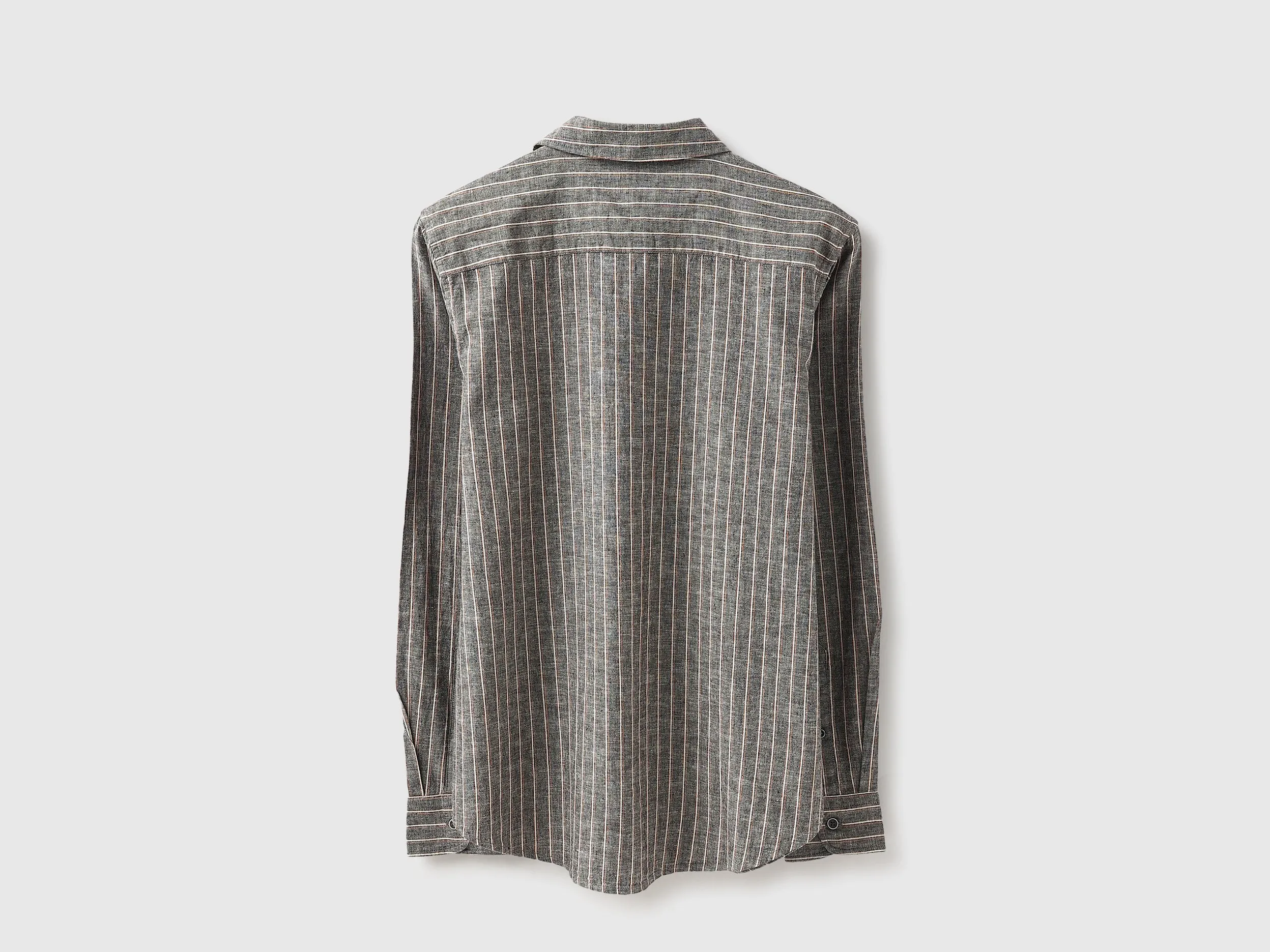 Regular Fit Spread Collar Vertical Striped Shirt