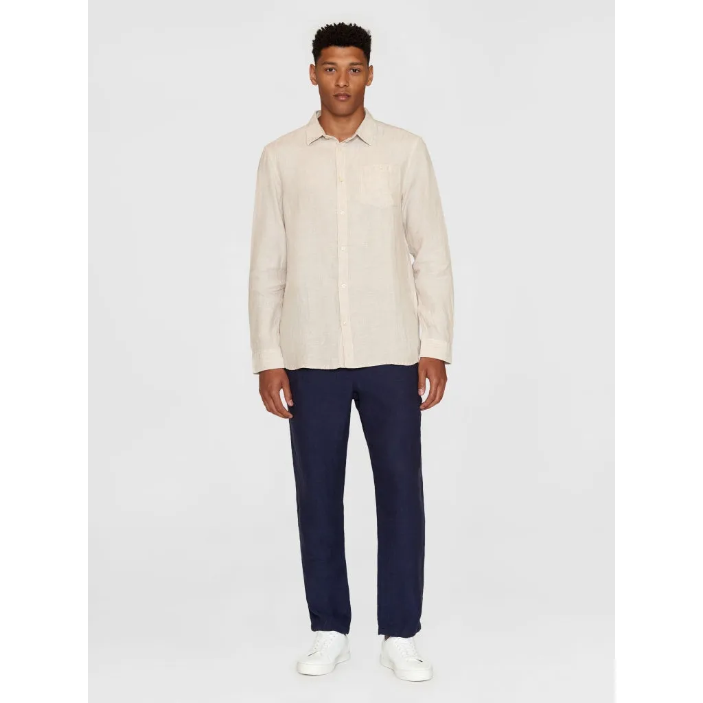 regular linen shirt in light feather grey