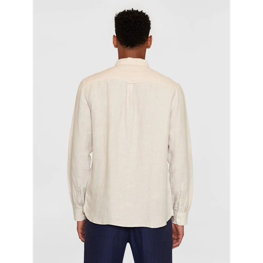 regular linen shirt in light feather grey