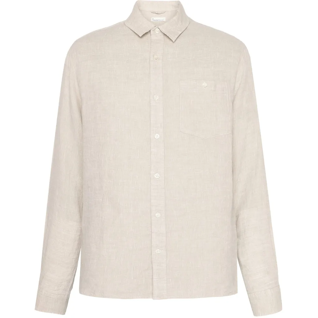 regular linen shirt in light feather grey