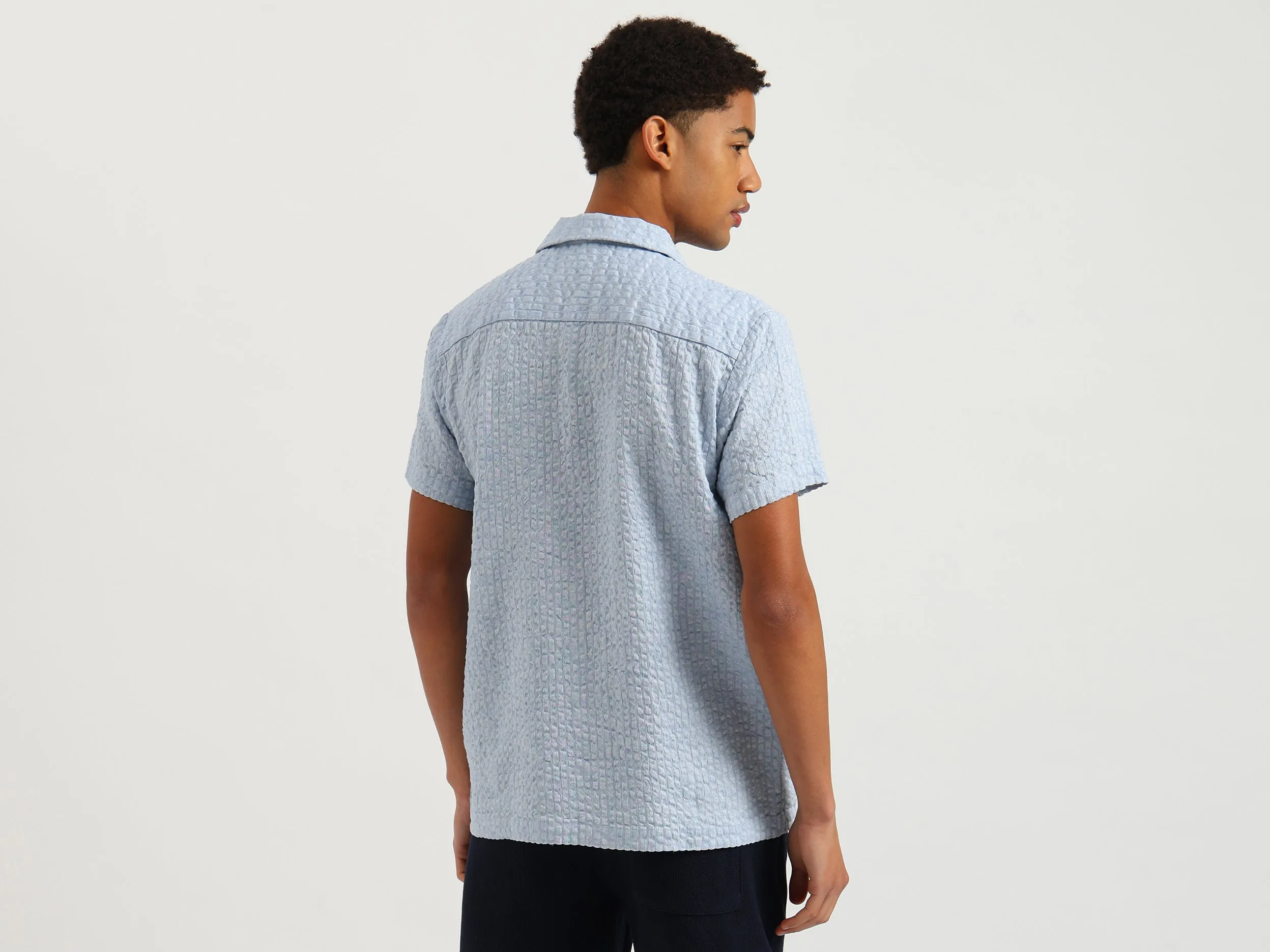Relaxed Fit Resort Collar Textured Shirt