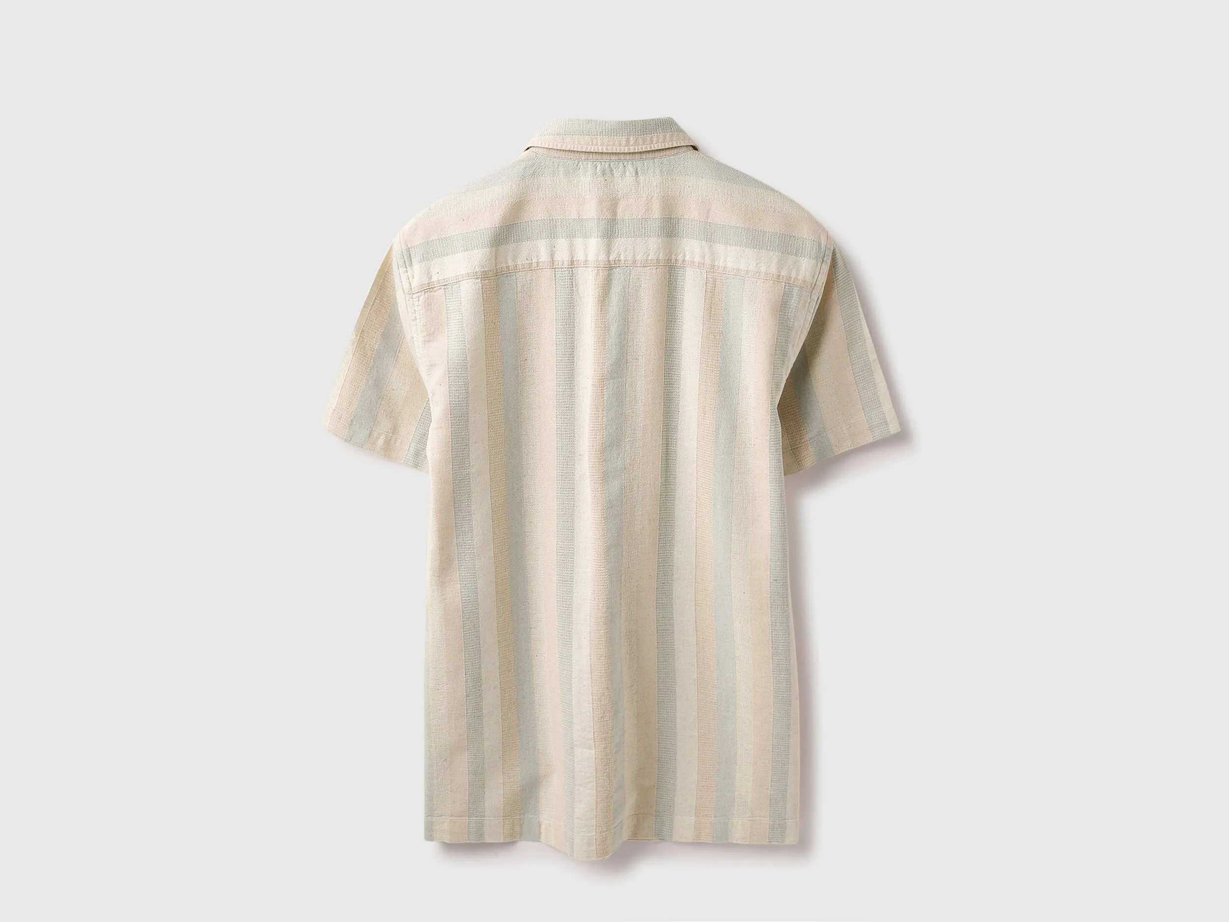 Relaxed Fit Spread Collar Striped Shirt