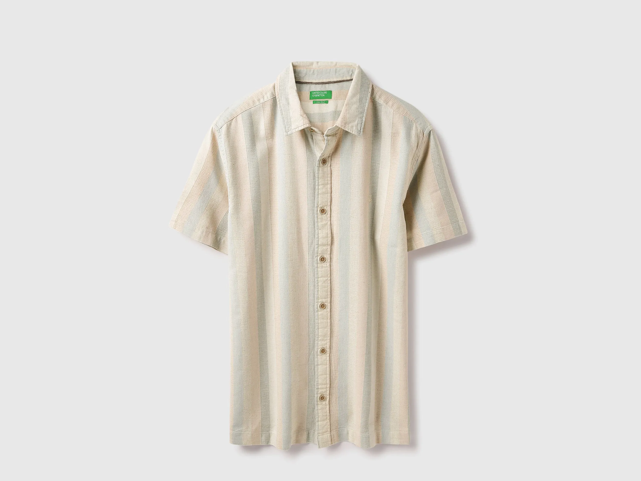 Relaxed Fit Spread Collar Striped Shirt