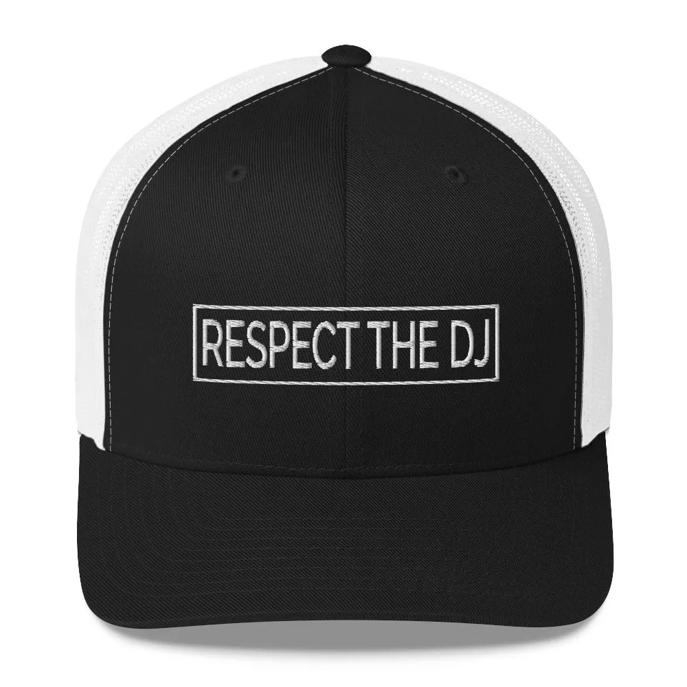 Respect The DJ White Logo Trucker Cap