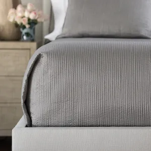 Retro King Coverlet / Pewter S&S 112X98