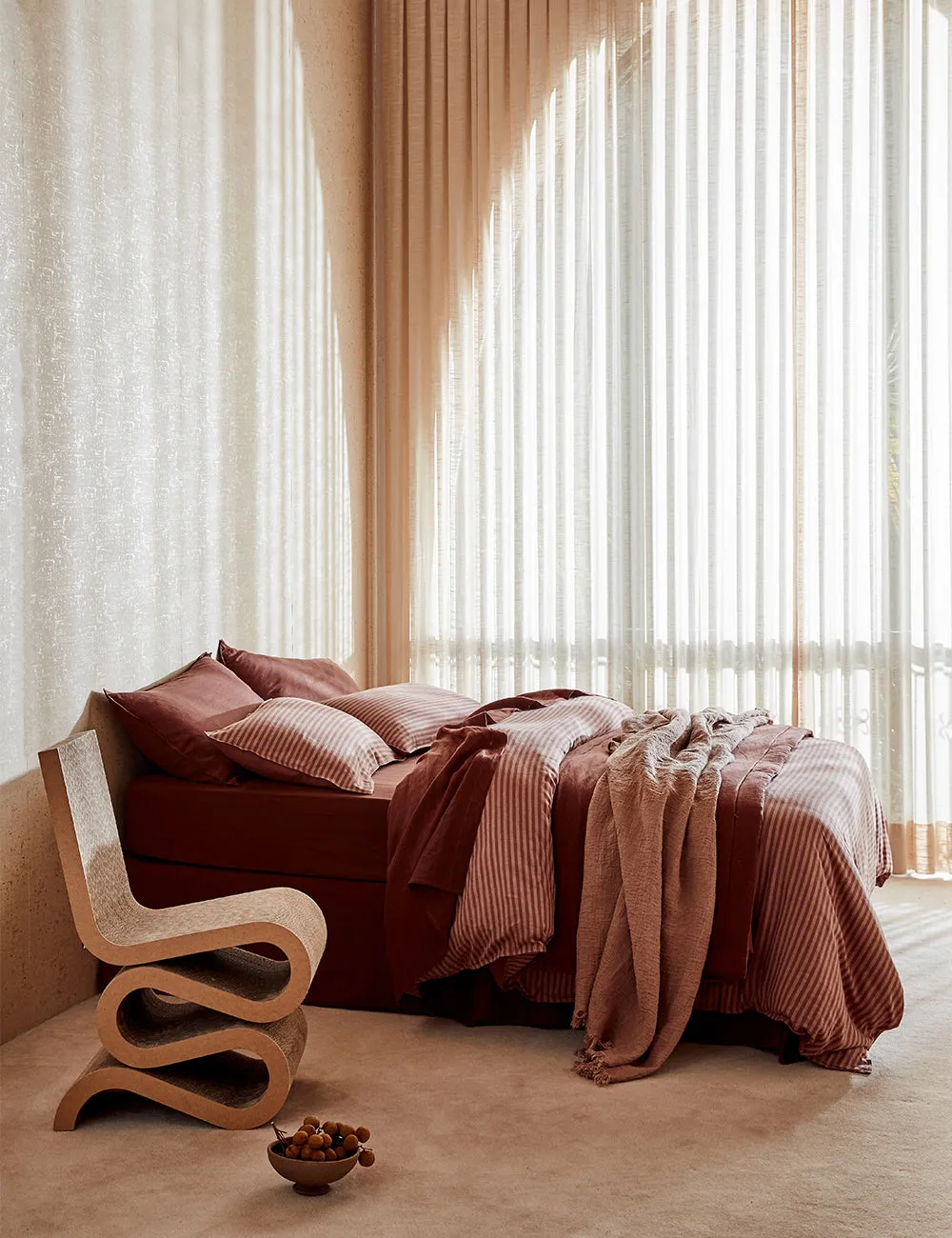 REVERSIBLE QUILTED BEDCOVER SET | MAPLE/GRENACHE