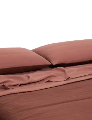 REVERSIBLE QUILTED BEDCOVER SET | MAPLE/GRENACHE