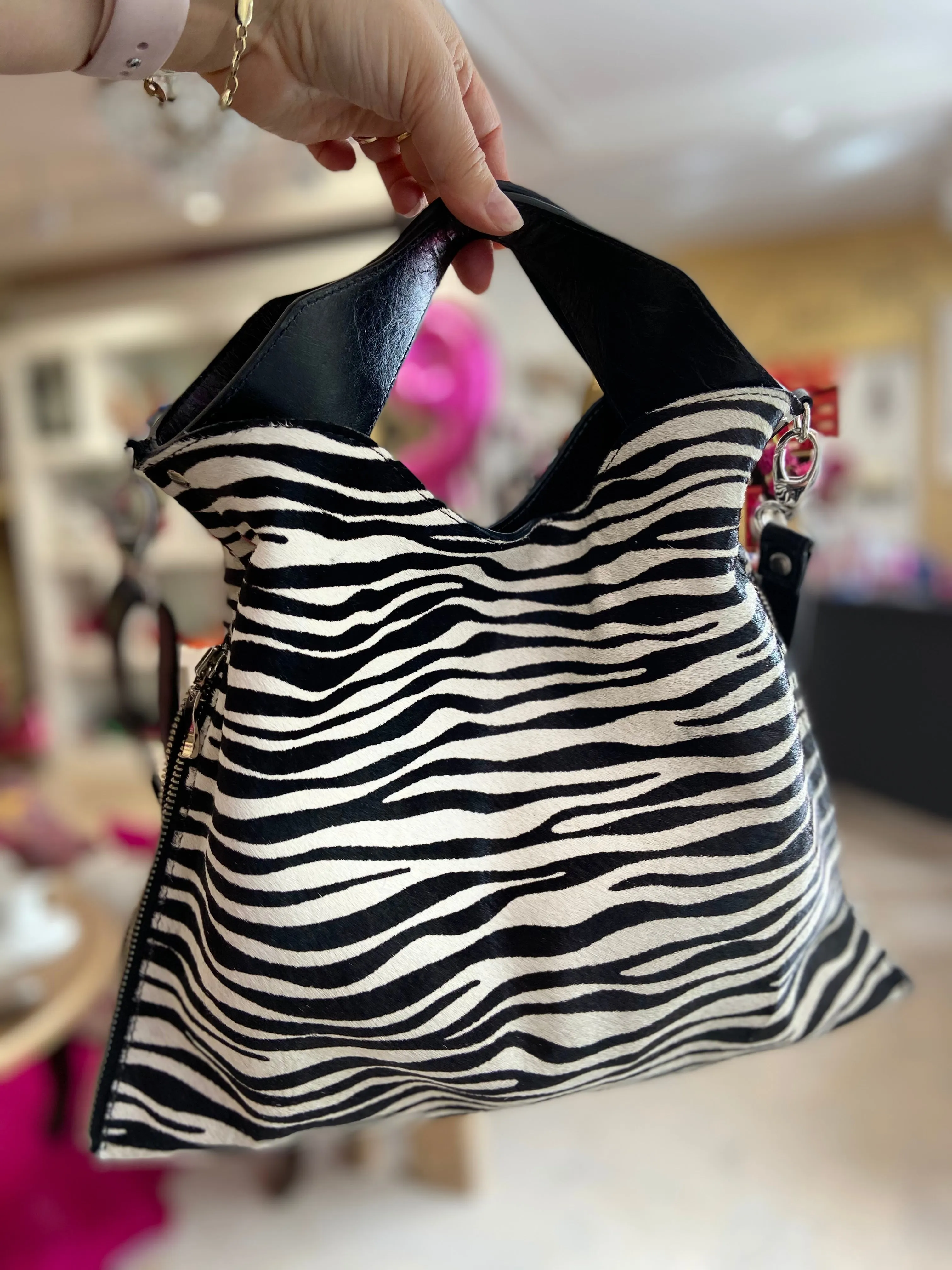Riche - Zebra Black Handbag- Limited edition