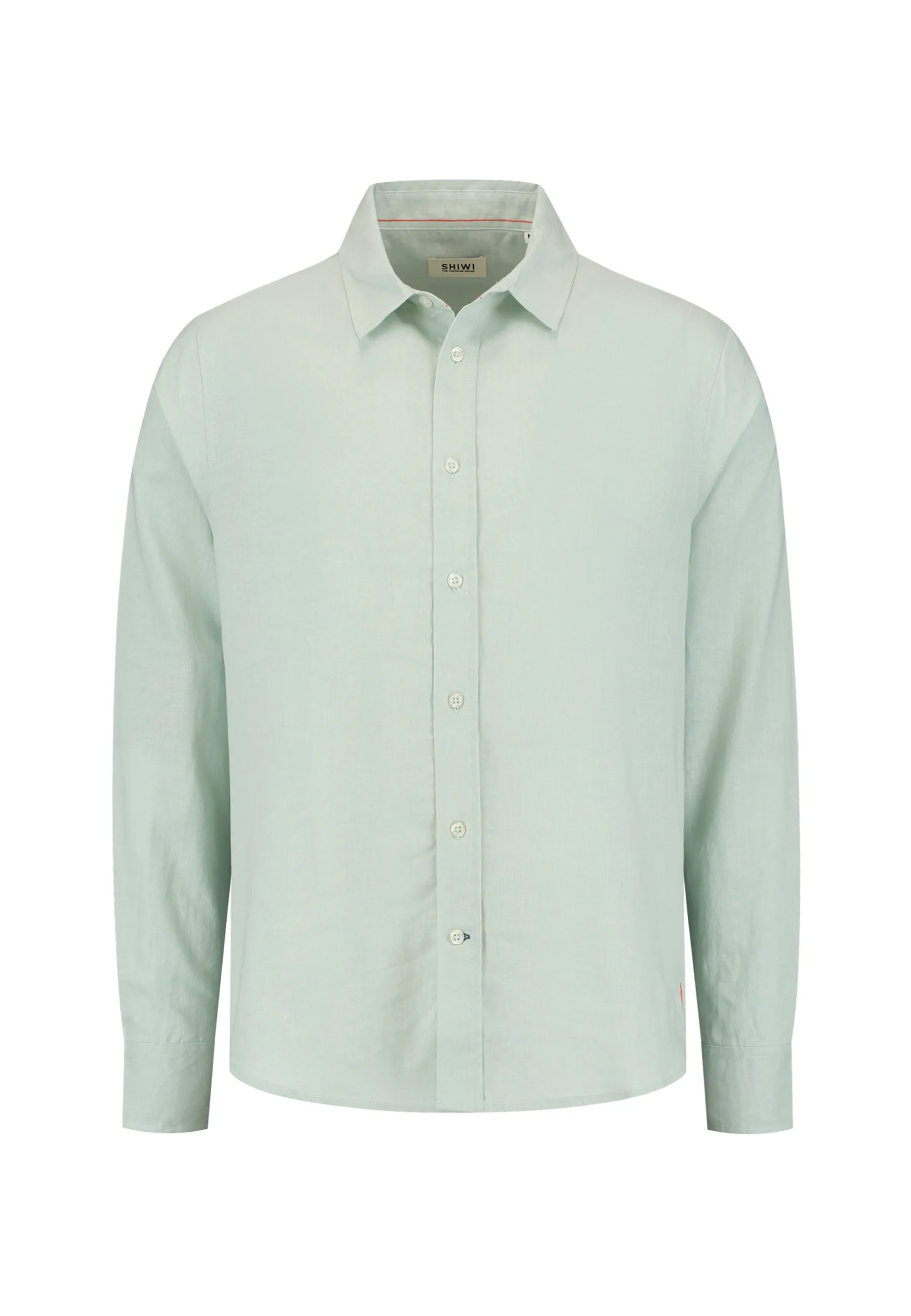 RICK linen long sleeve shirt solid | green seafoam