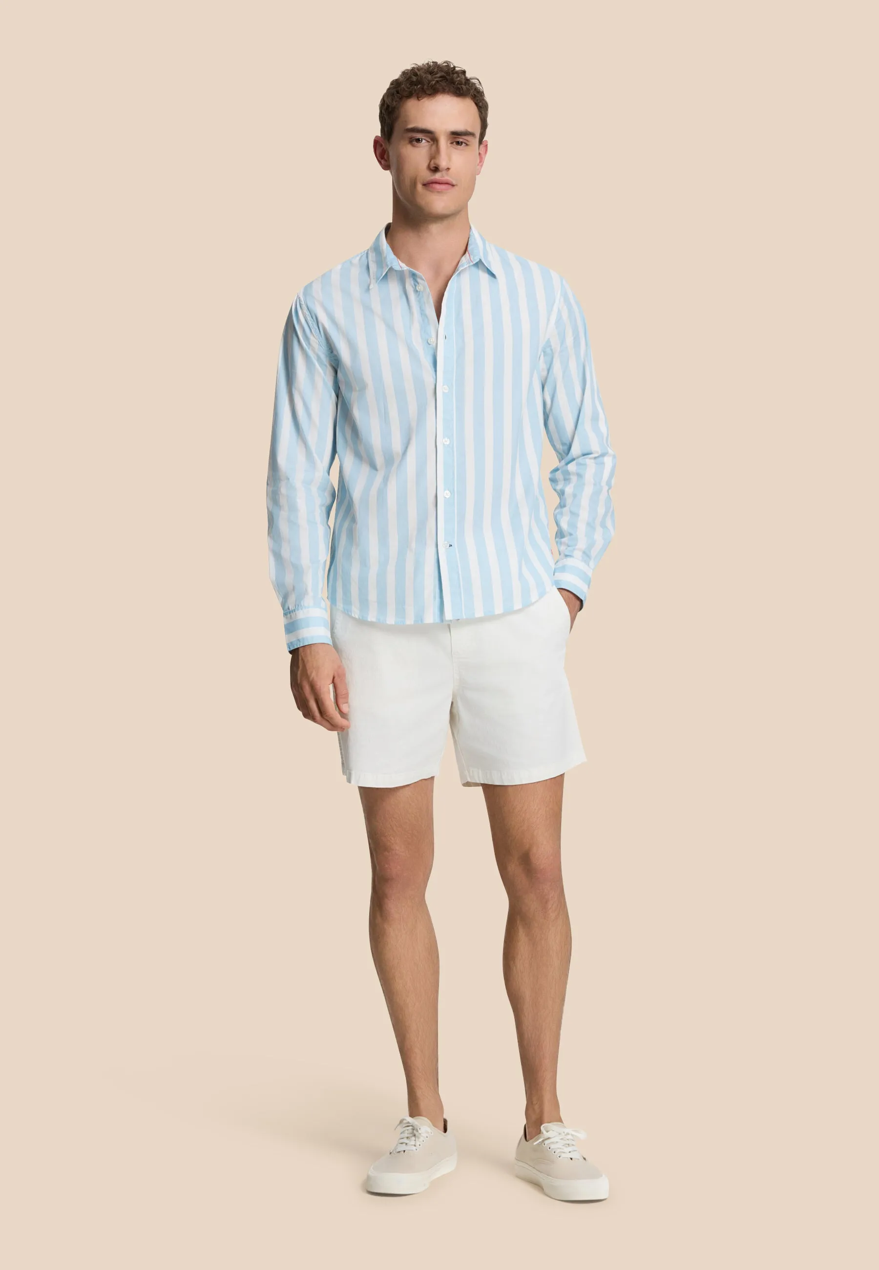 RICK long sleeve shirt block stripe | blue cloud