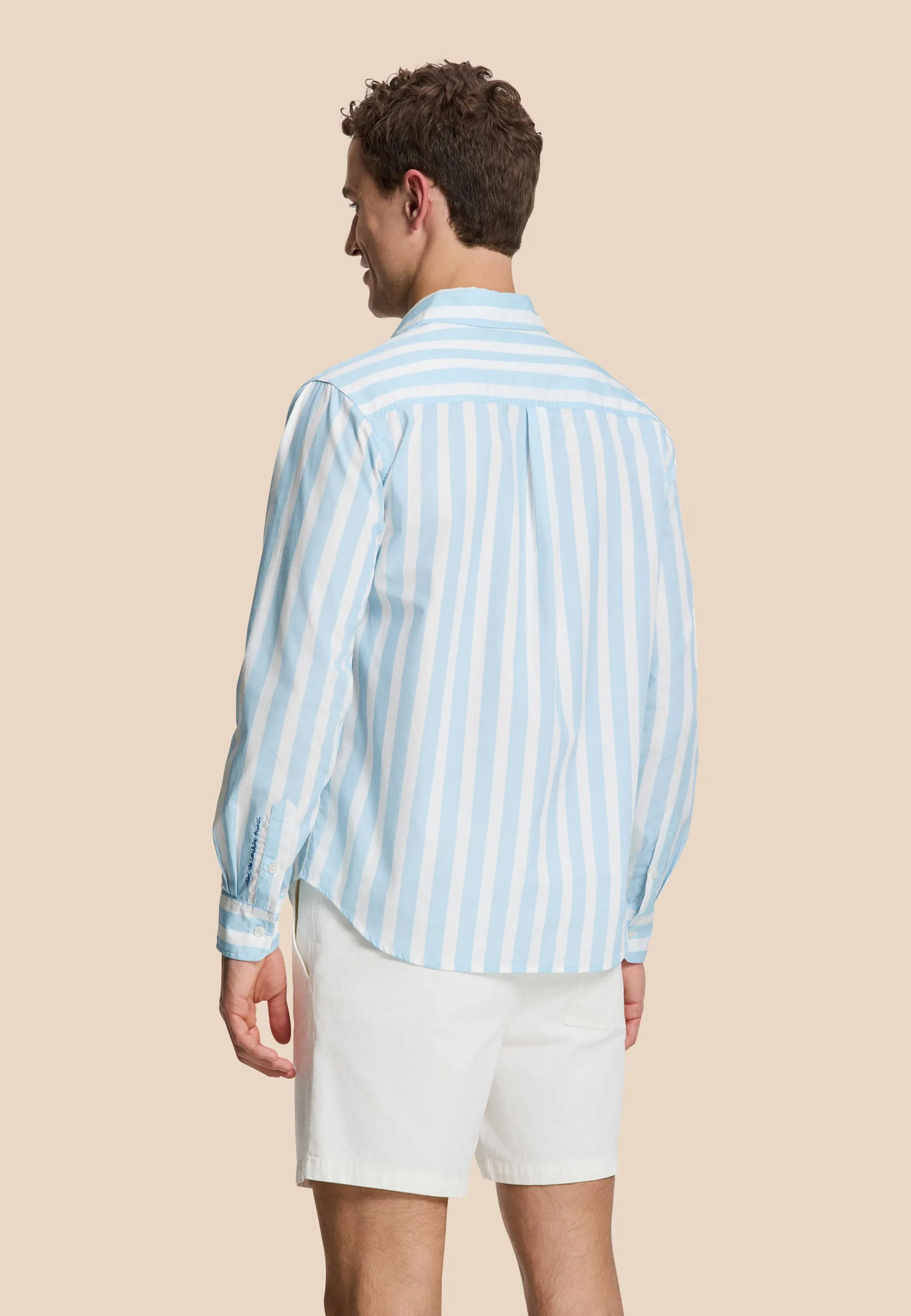 RICK long sleeve shirt block stripe | blue cloud
