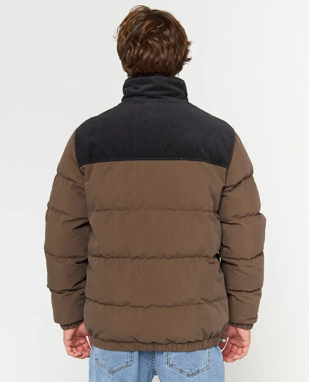 Rip Curl Puffer Jacket Fade Out Chord Chocolate