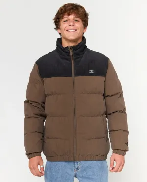 Rip Curl Puffer Jacket Fade Out Chord Chocolate