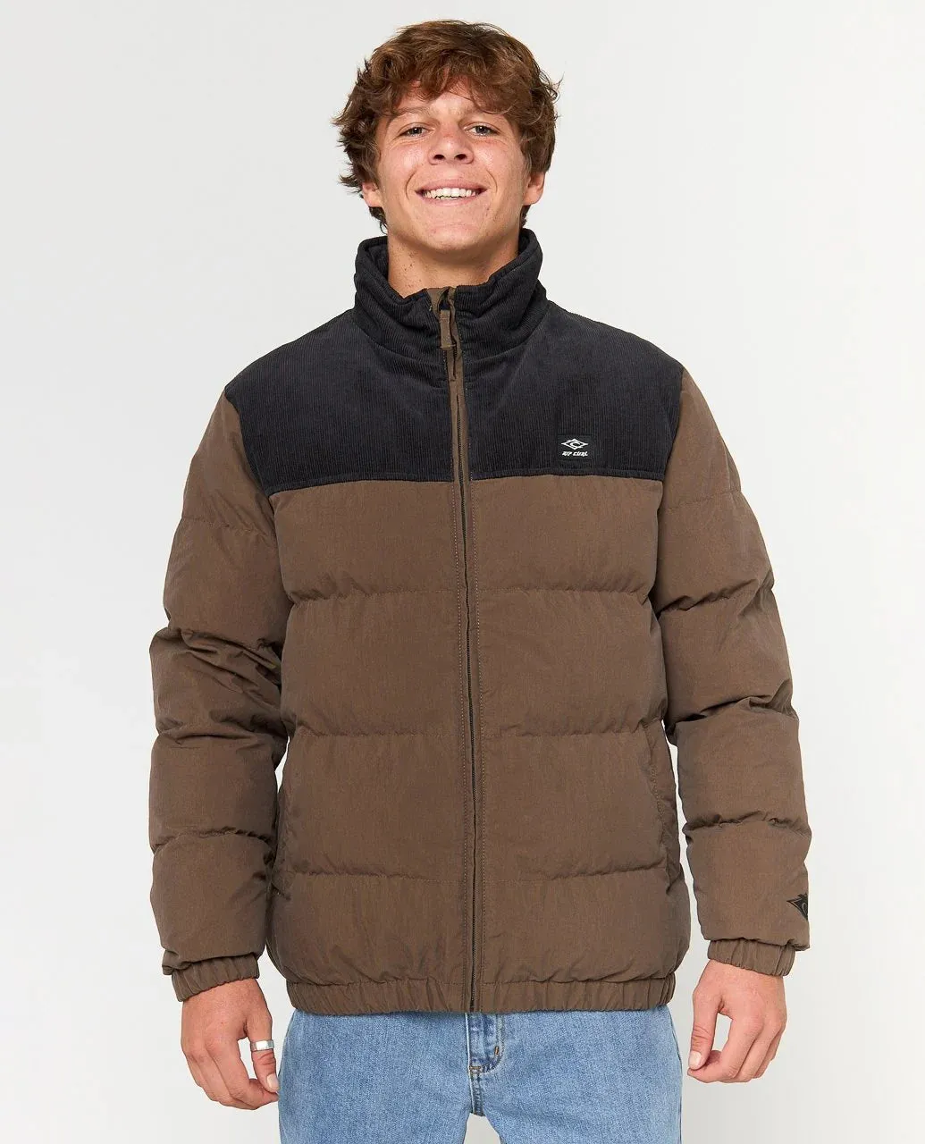 Rip Curl Puffer Jacket Fade Out Chord Chocolate