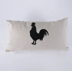 Rooster Silhouette Pillow