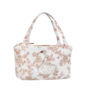 Rose Quilted Tote Bag | Cream - Rose Flowers