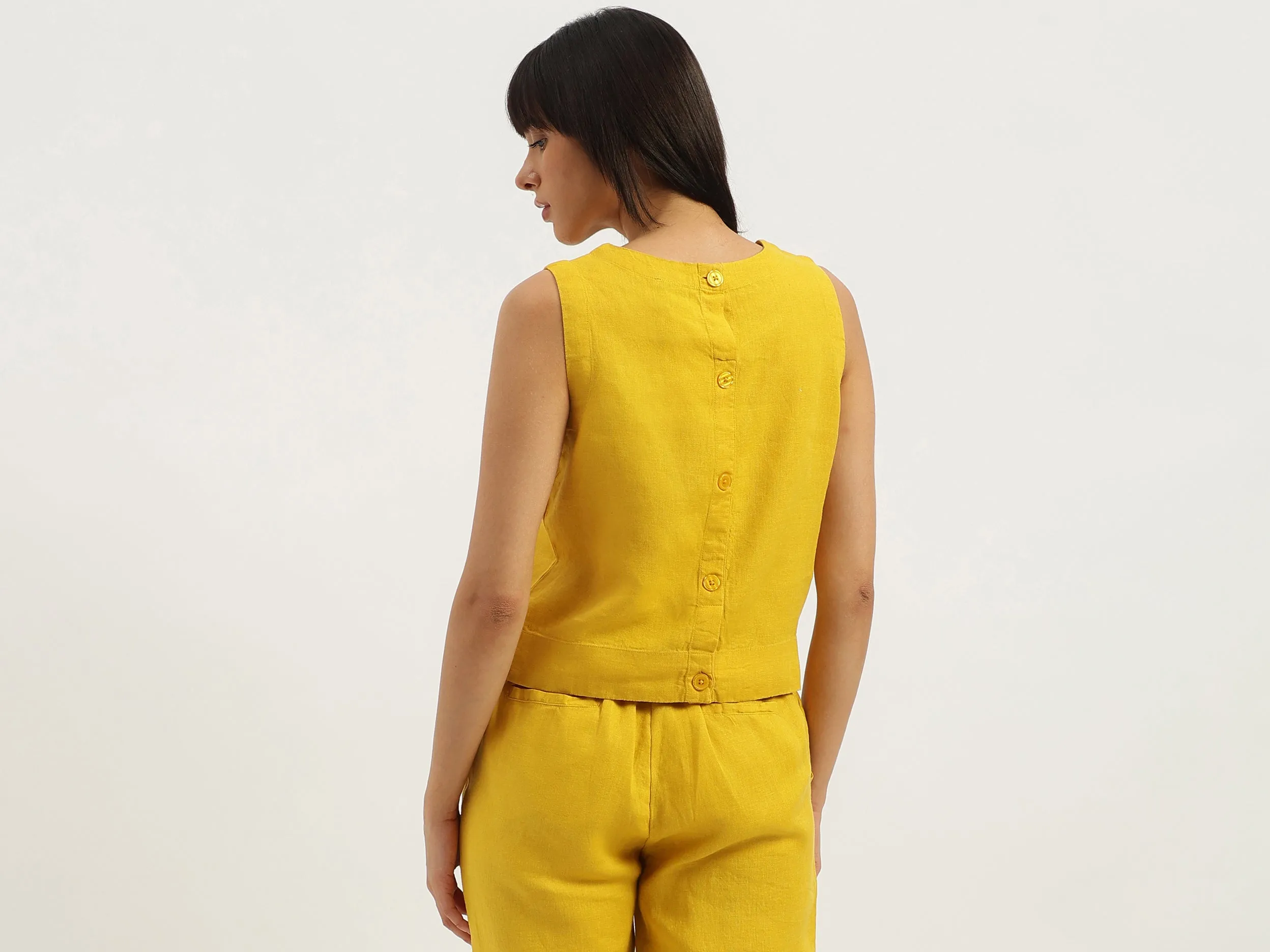 Round Neck Solid Tank Top