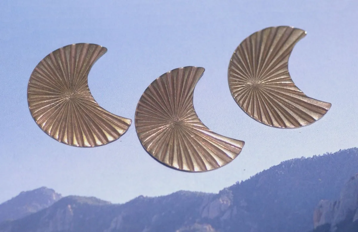 Ruffled Pattern 29.5mm x 23mm 20g Moon Cheshire for Blanks Enameling Stamping Texturing Soldering Variety of Metals